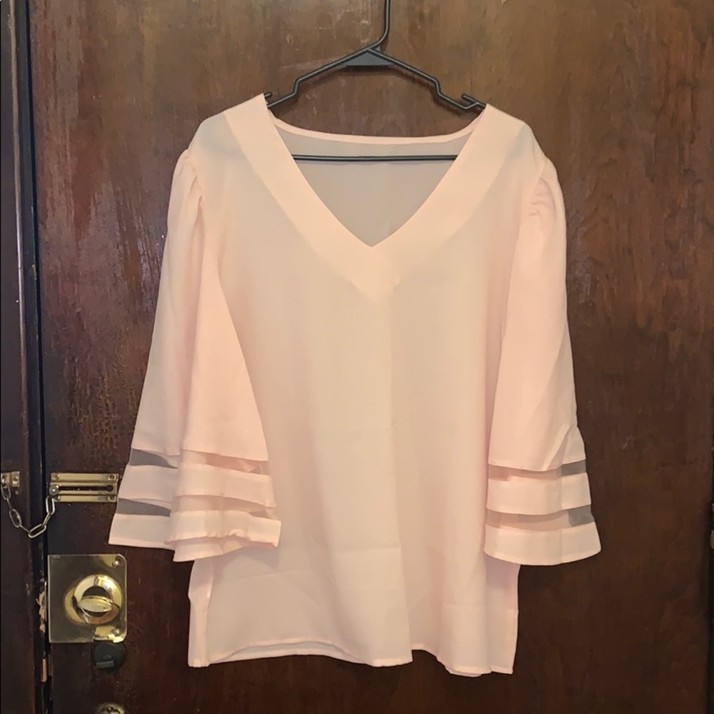 Semi Sheer Light Pink Blouse